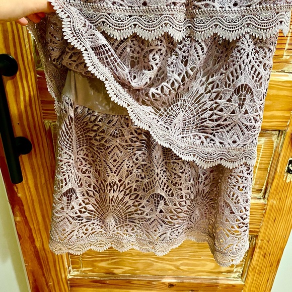 ASOS DESIGN tiered lace midi dress, satin top - Picture 4 of 4